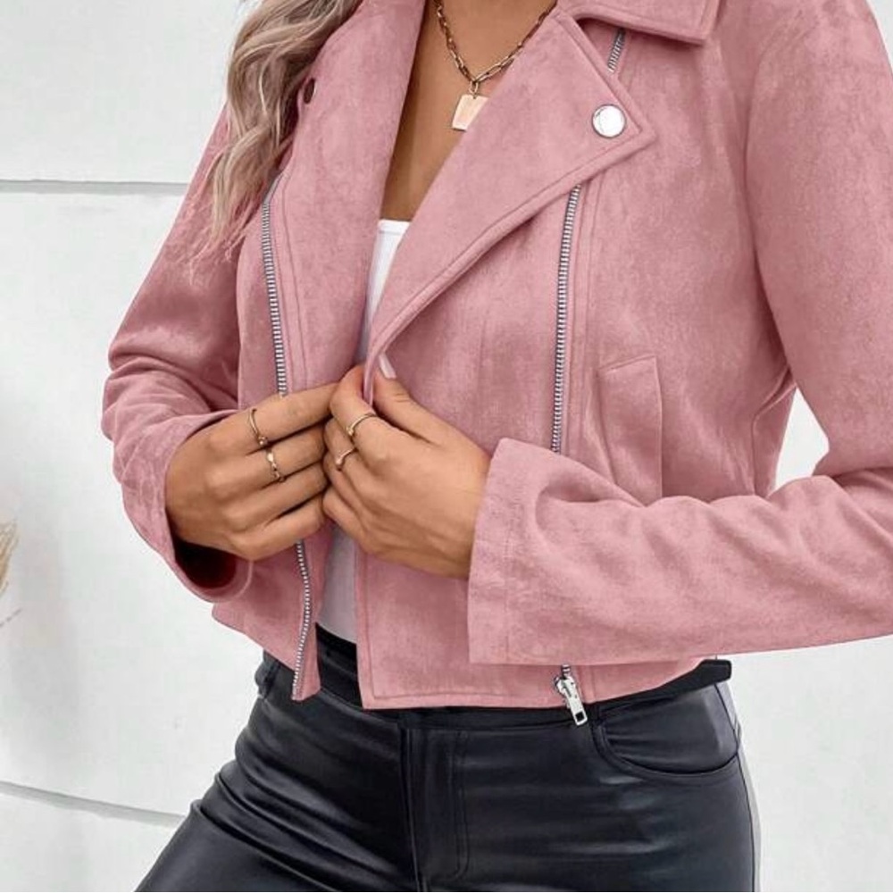 Women's Pink Suede Jacket